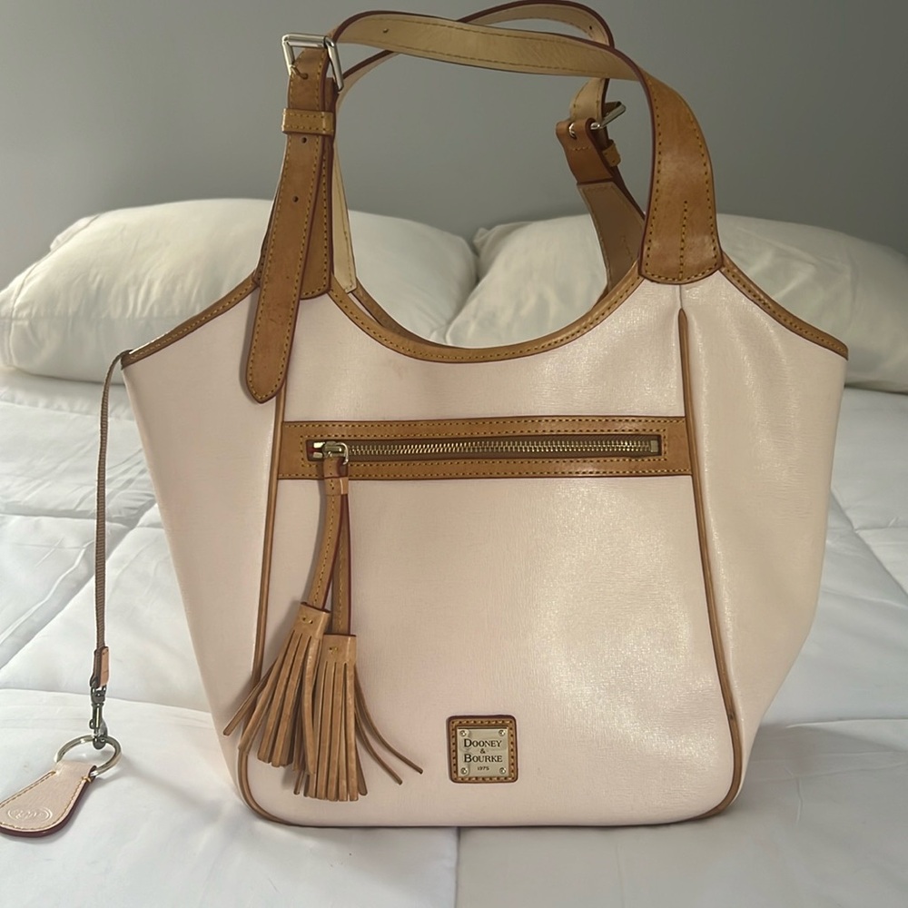 Dooney & Bourke Light Pink and Tan Shoulder Bag